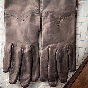 Women’s Dark Brown Lined Leather Gloves, Size 7, Made in Italy